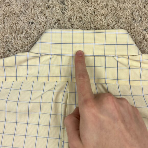 Brooks Brothers Button Up Shirt Mens 16 34 Slim Fit Yellow Check Non-Iron Cotton - Picture 11 of 11